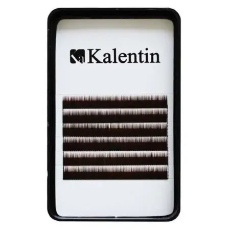 Kalentin Extensión de Cejas Planas Marrón Oscuro 7mm